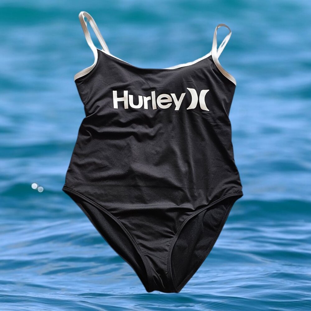 Hurley 2X One Piece Swimsuit Black